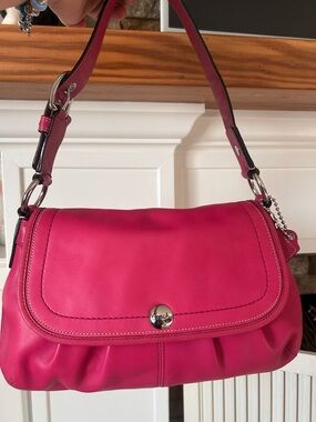 Coach  SoHo Pink Pleated Calf Hide Y2K flap bag